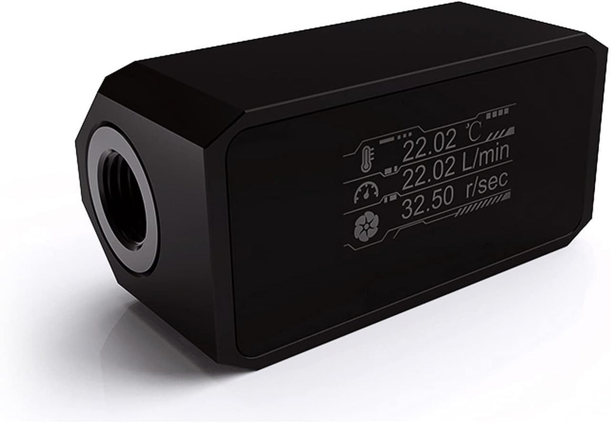 G1/4 Inline PC Water Cooling Flow Meter with OLED Display X91598
