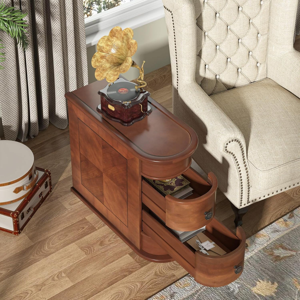 Narrow 2-Drawer End Table M8110