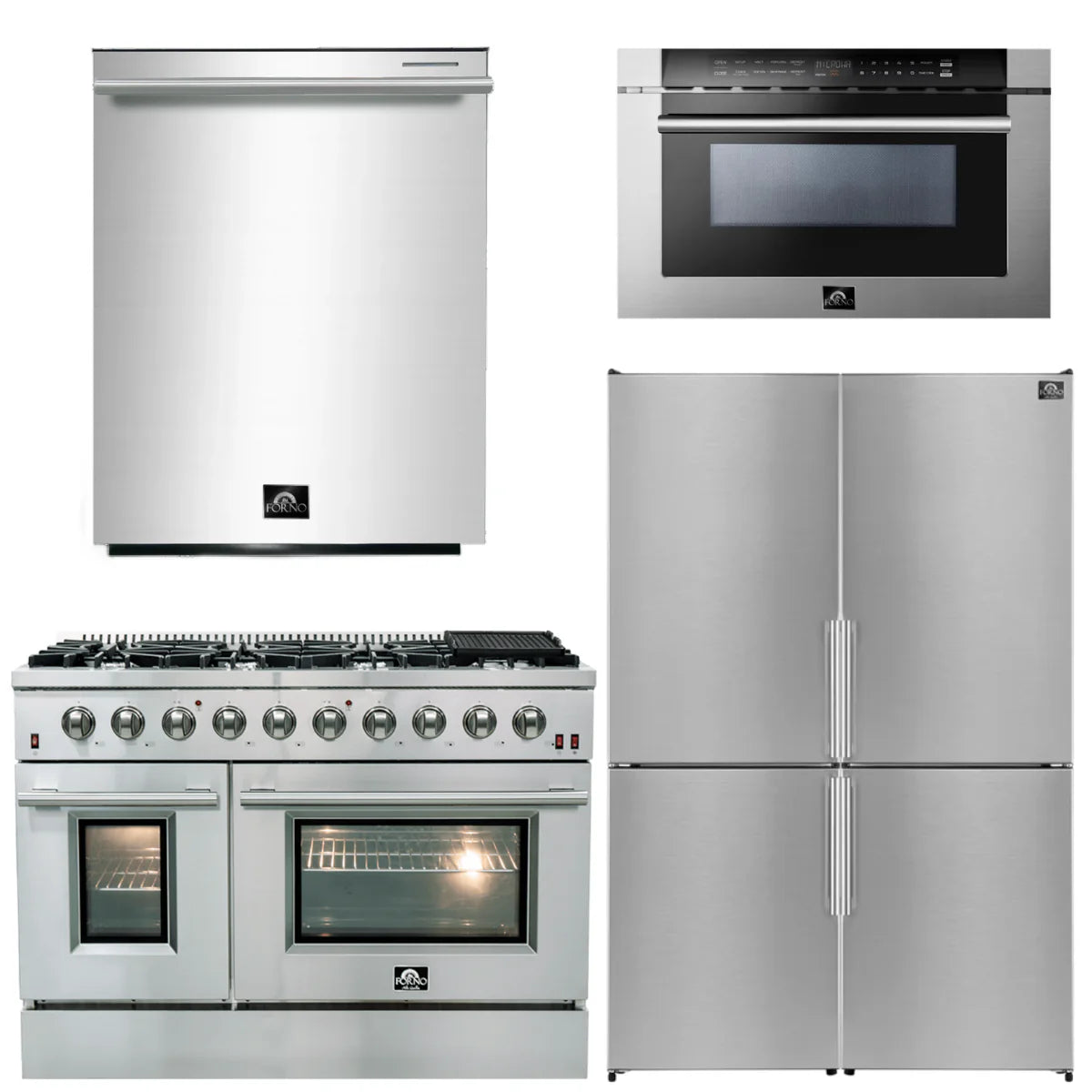 48 Dual Fuel Range, Dishwasher, Refrigerator, Microwave Drawer B1546