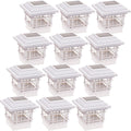 2 Pack White Plastic Solar Post Cap Lights for 4x4 Wood Posts I945