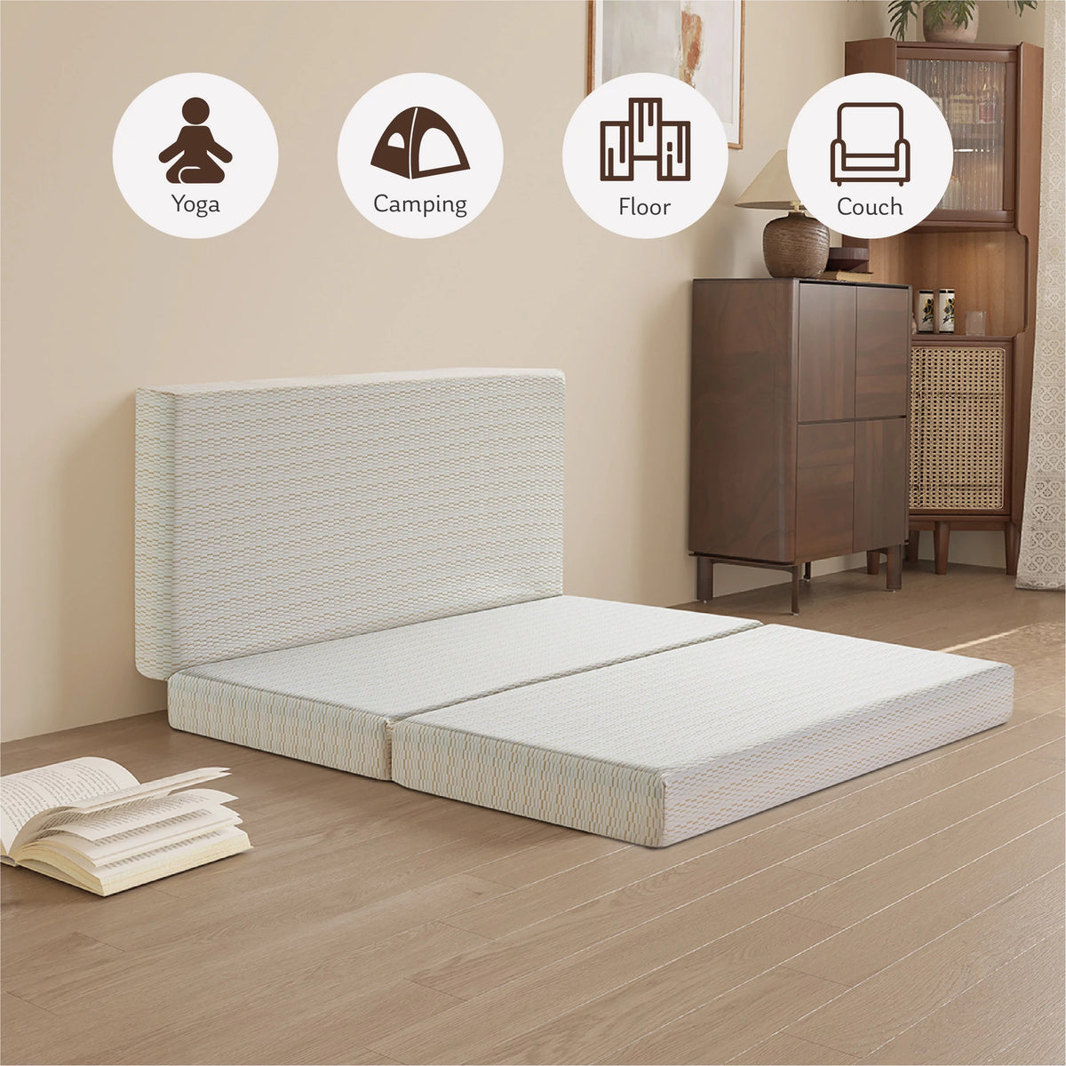 3 inch Twin Size Tri-Folding Memory Foam Mattress E59687