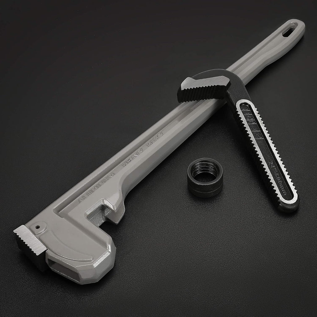 24-inch Heavy Duty Aluminum Straight Pipe Wrench, Adjustable, Drop Forged, Pack of 2 X8860