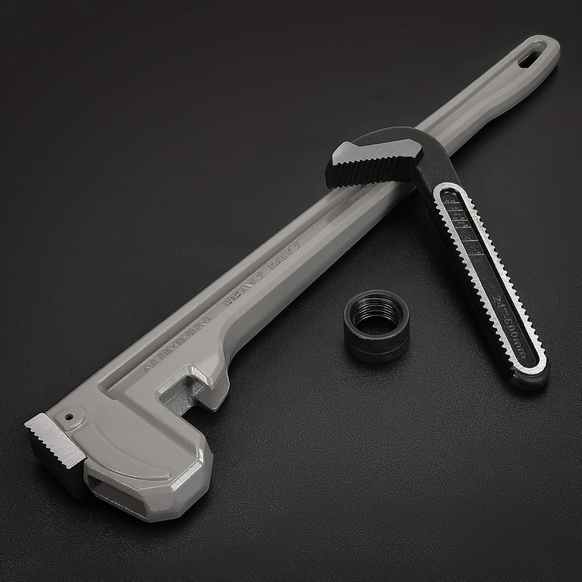 24-inch Heavy Duty Aluminum Straight Pipe Wrench, Adjustable, Drop Forged, Pack of 2 X8860