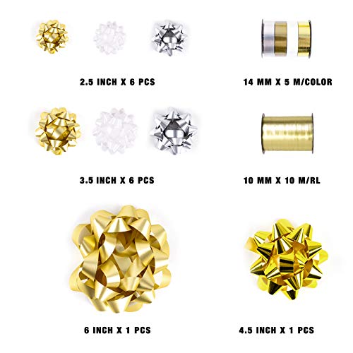 40 Pcs Assorted Size Gift Bows T2754