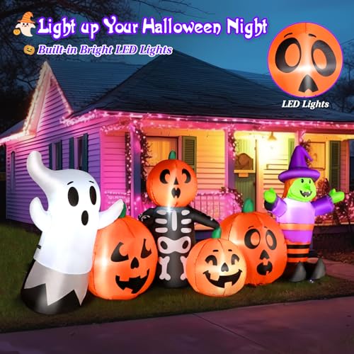8 FT Halloween Inflatable Spider with LED V290802