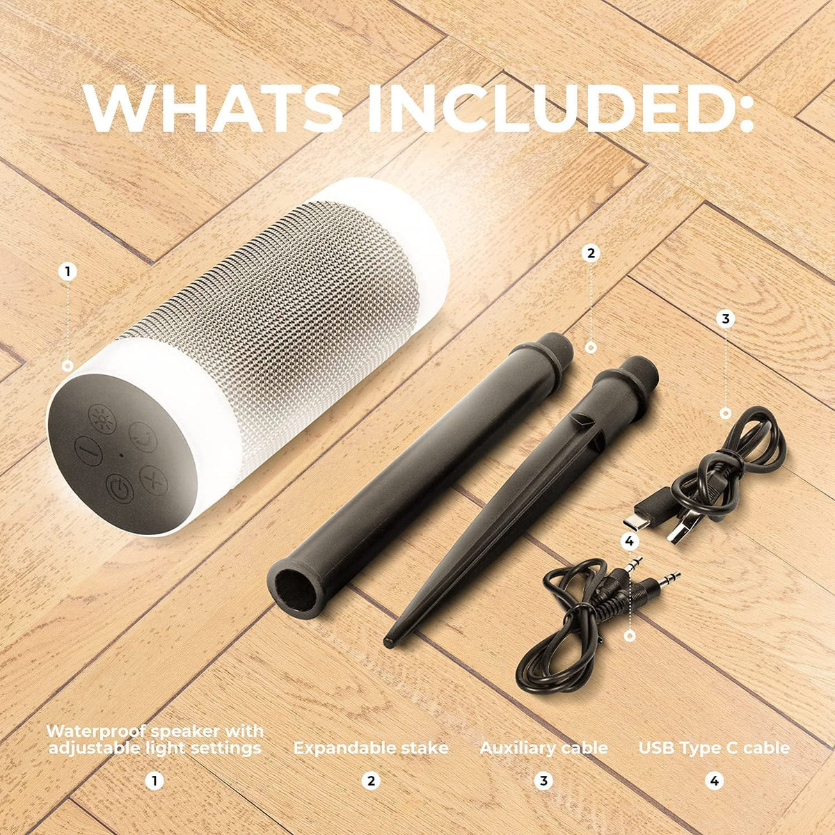 Wireless Bluetooth Speaker with LED Lights Waterproof Portable Speaker X75580