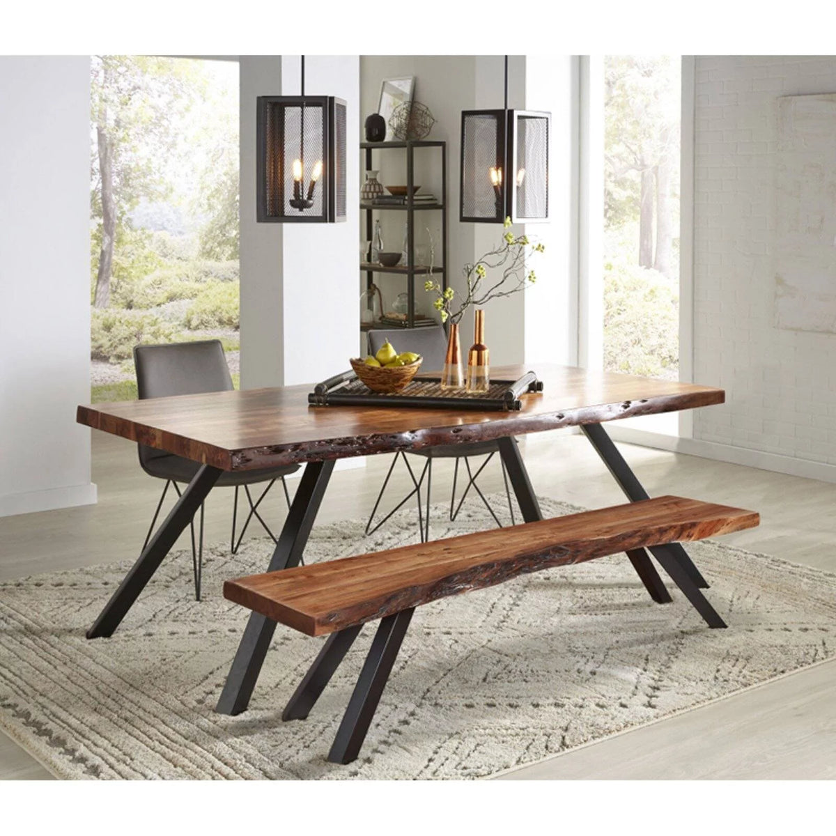Solid Wood Dining Bench in Natural Acacia X2131