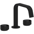 Matte Black Widespread Lavatory Faucet with Circular Handles I882642