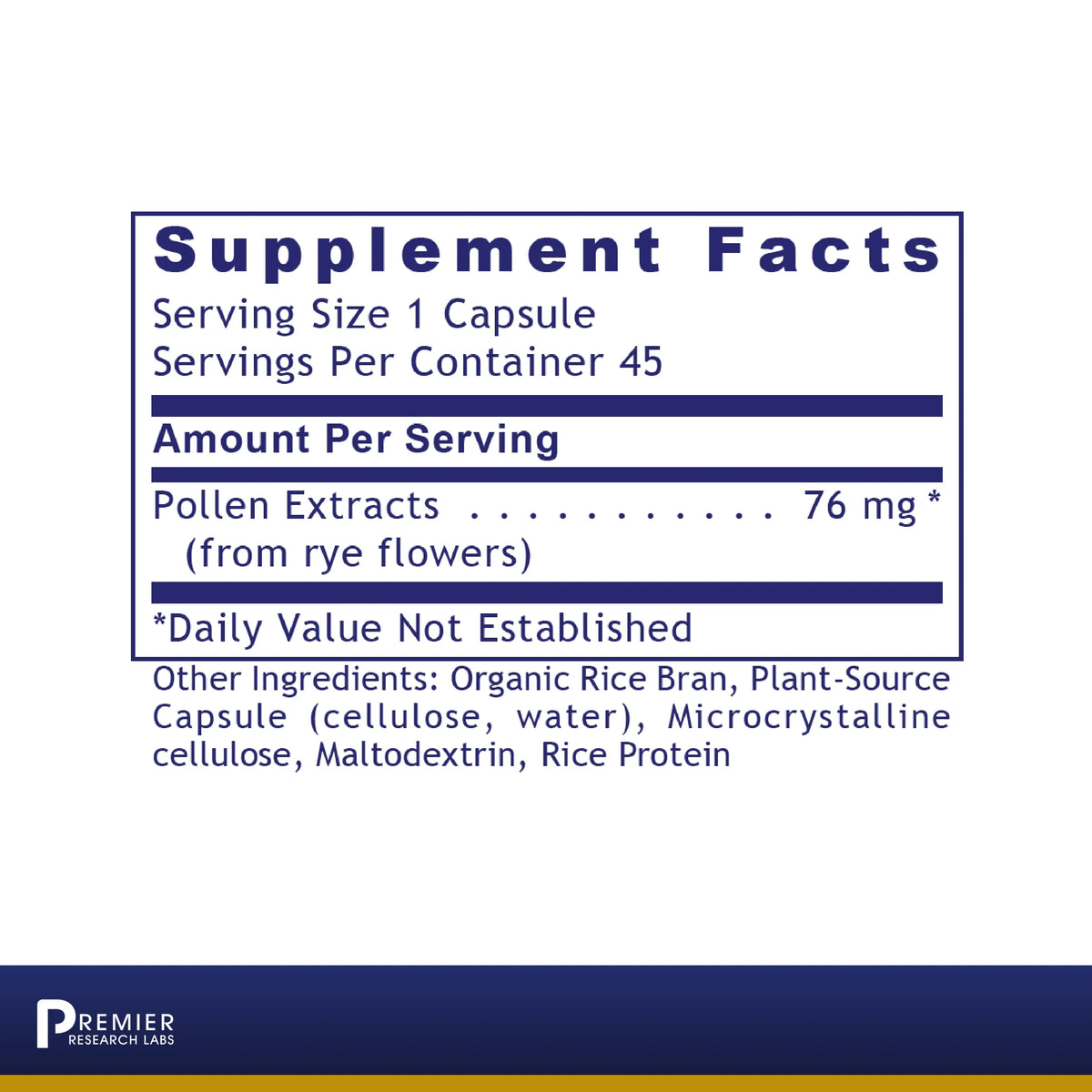 Rye Pollen Extract 45 Capsules A250