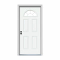 White Painted Steel Prehung Front Door with Brickmould E7455