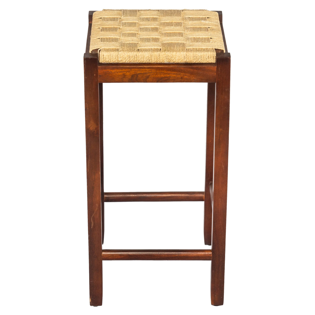 32 Inch Mango Wood Barstool with Rope Weaved Seat M731942