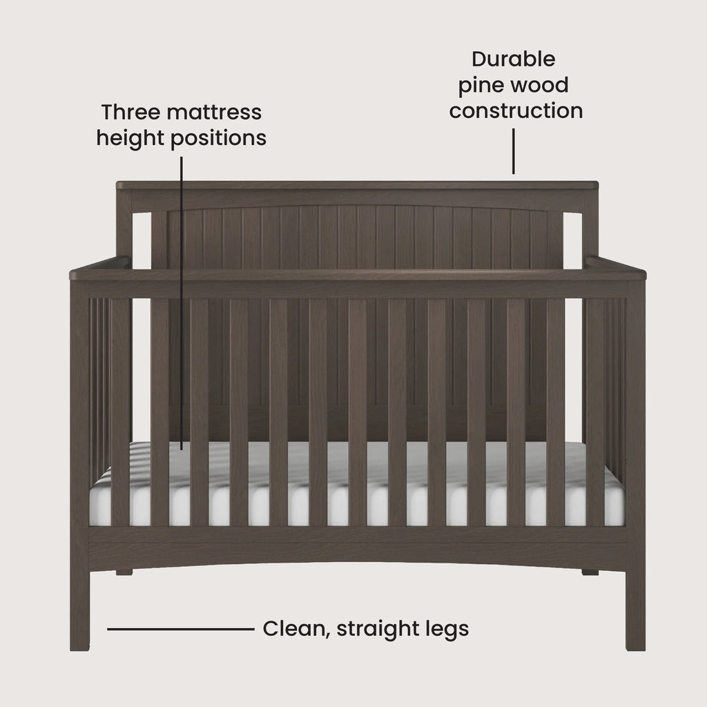 4-Piece Nursery Set with Convertible Crib, Dresser, Glider, and Toy Box Y661
