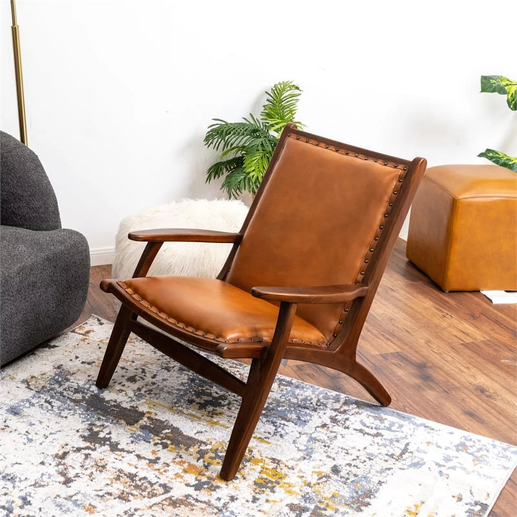 Cognac Tan Leather Armchair N908