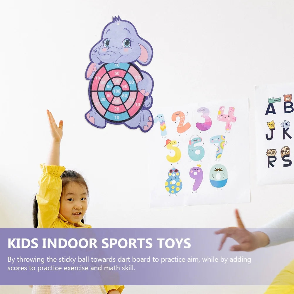 Kids Dart Board Game Sticky Balls Indoor Cartoon O846426
