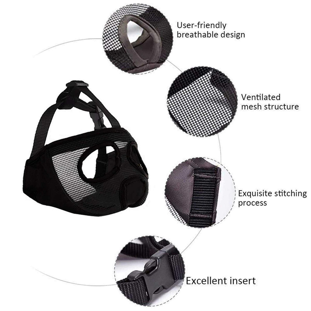 Adjustable Breathable Mesh Short Snout Dog Muzzle R96623