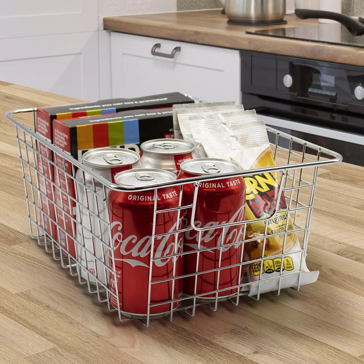 Metal Wire Storage Baskets 4-Pack Silver Q556992