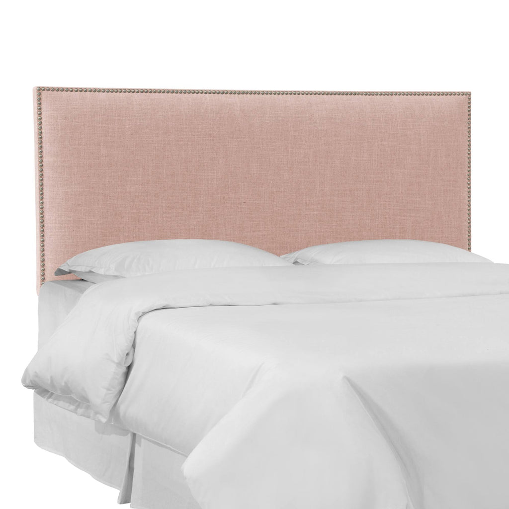 Rosequartz Linen Headboard with Pewter Nailbuttons A415