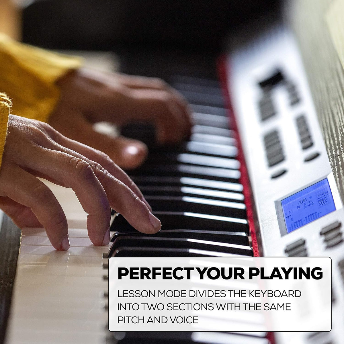88-Key Digital Piano with Velocity-Sensitive Keys and Built-In Speakers F103