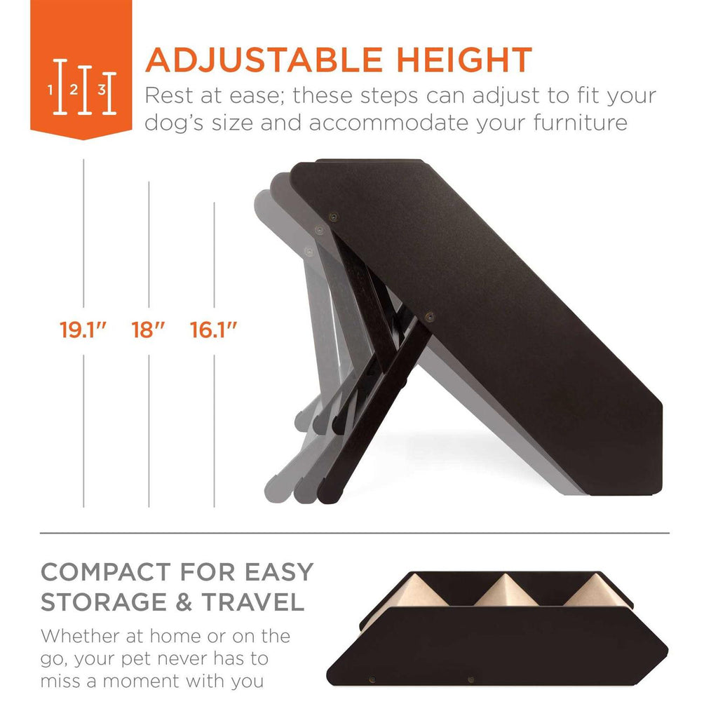 Foldable Adjustable Wooden Pet Stairs X7586