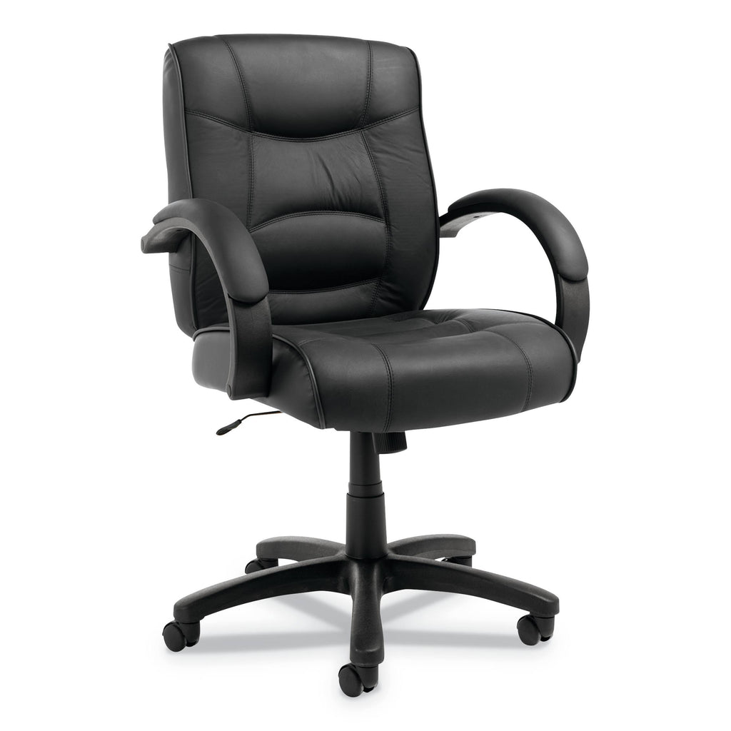 Black Leather Mid-Back Swivel/Tilt Chair M392782