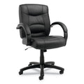 Black Leather Mid-Back Swivel/Tilt Chair M392782