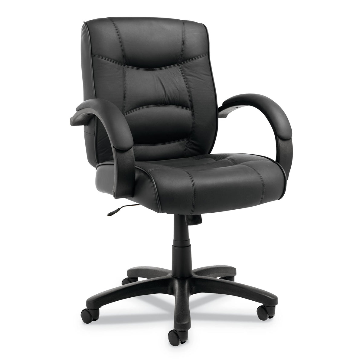 Black Leather Mid-Back Swivel/Tilt Chair M392782