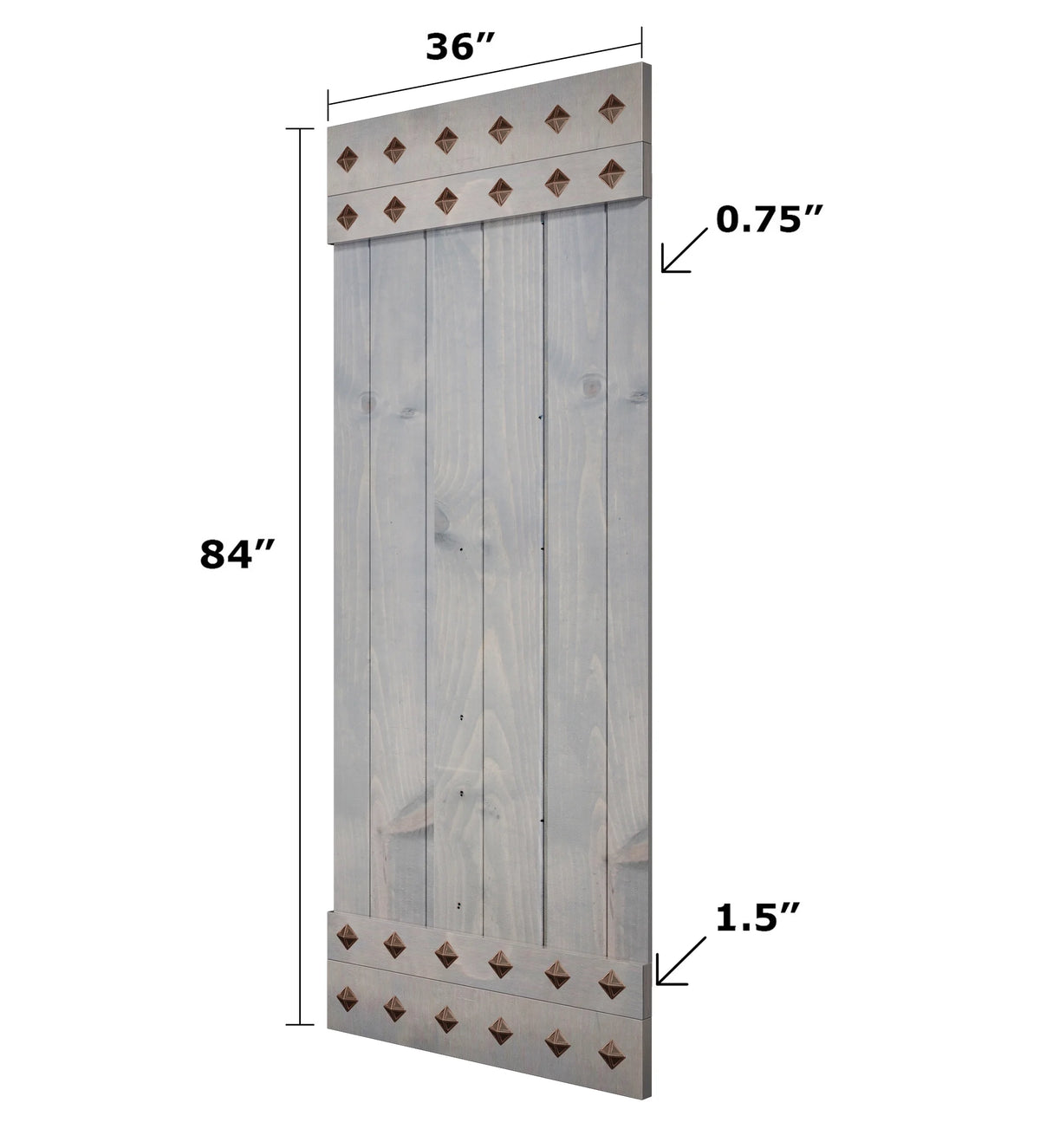 French Gray Finished Knotty Pine Wood Sliding Barn Door Slab O584645