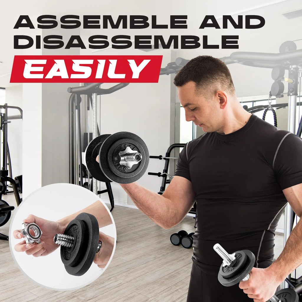 200 lbs Adjustable Cast Iron Dumbbell Set Z19665