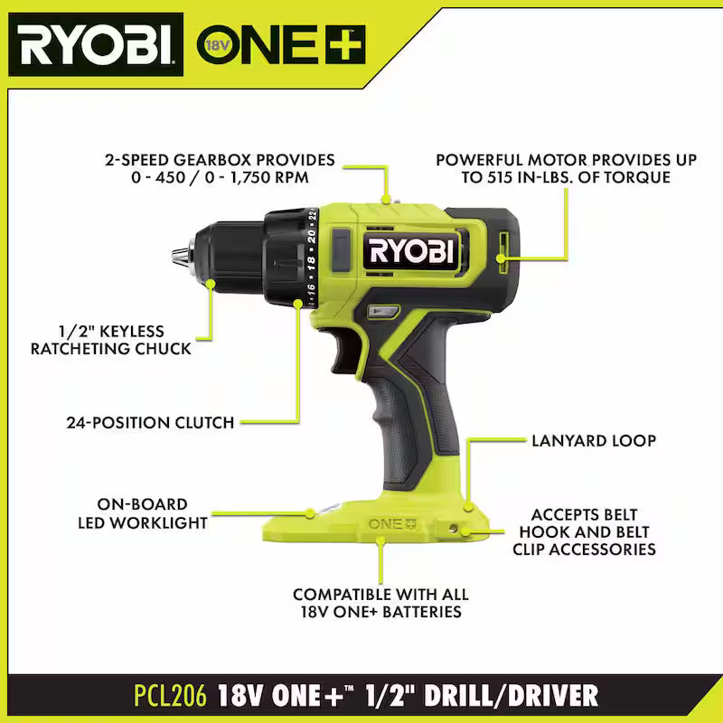 18V Cordless 4-Tool Combo Kit with Battery and Charger S885552