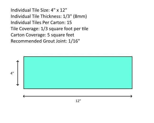 Sky Blue Glass Subway Tile, 5 Square Feet per Carton F13088