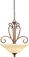 Ebony Gold Finish Three-Light Interior Pendant R3561