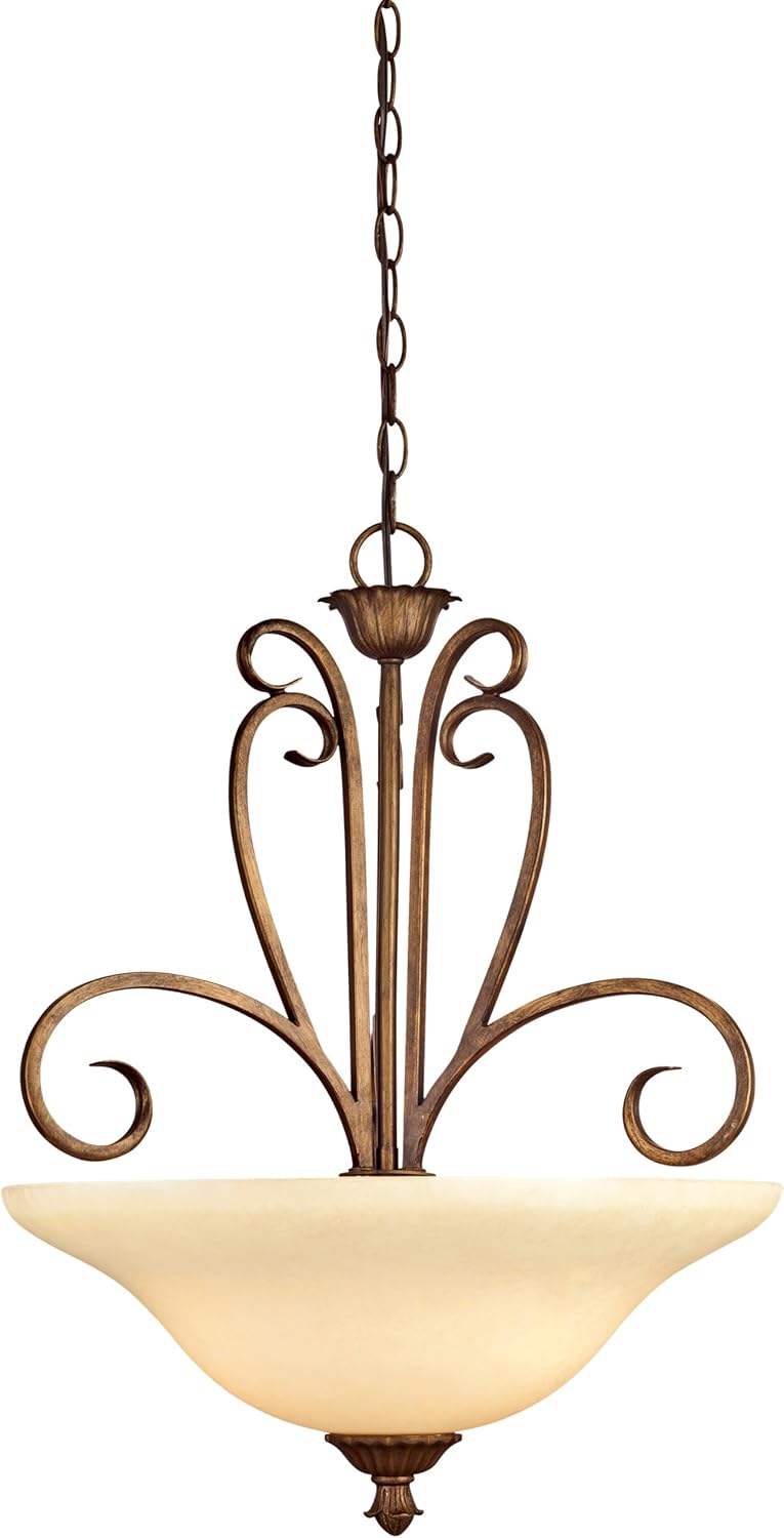 Ebony Gold Finish Three-Light Interior Pendant R3561