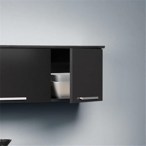 Black Wall Mounted Cabinet with 3 Doors F669