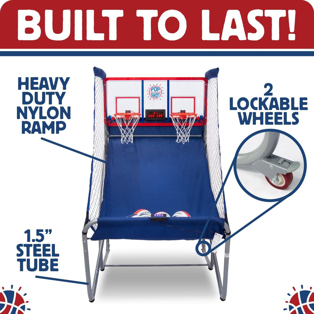 Indoor/Outdoor Dual Shot Basketball Arcade Game with Large LED Scoreboard H72720