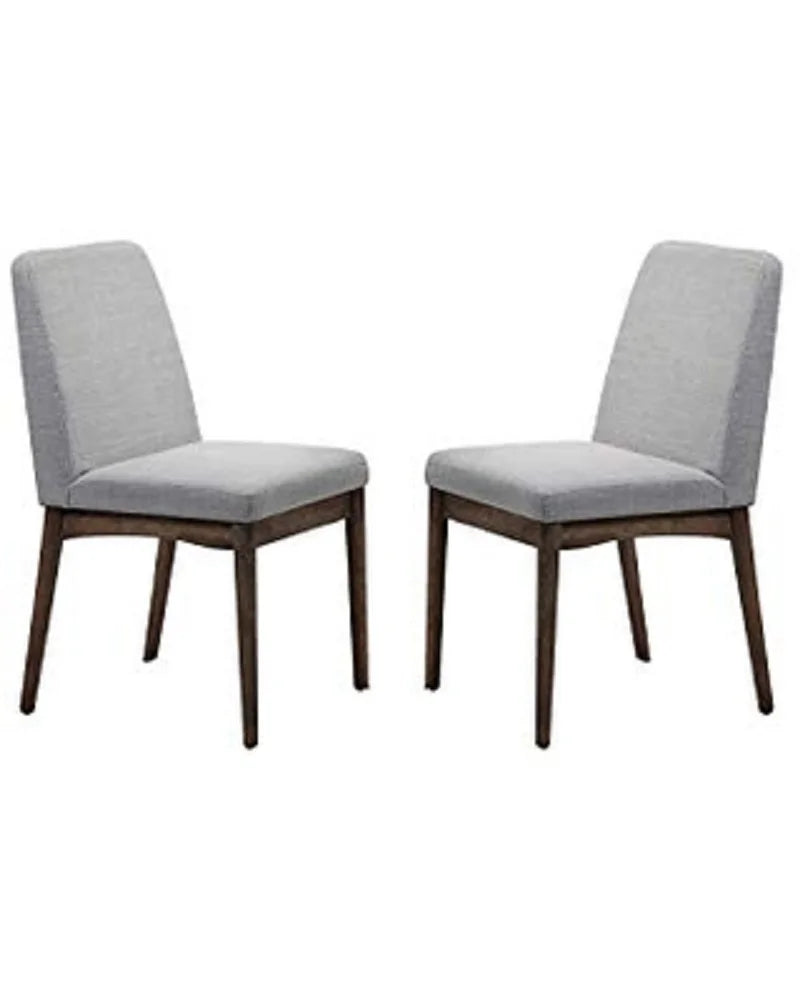 Solid Wood Fabric Upholstered Dining Chairs 2pcs Set M866056
