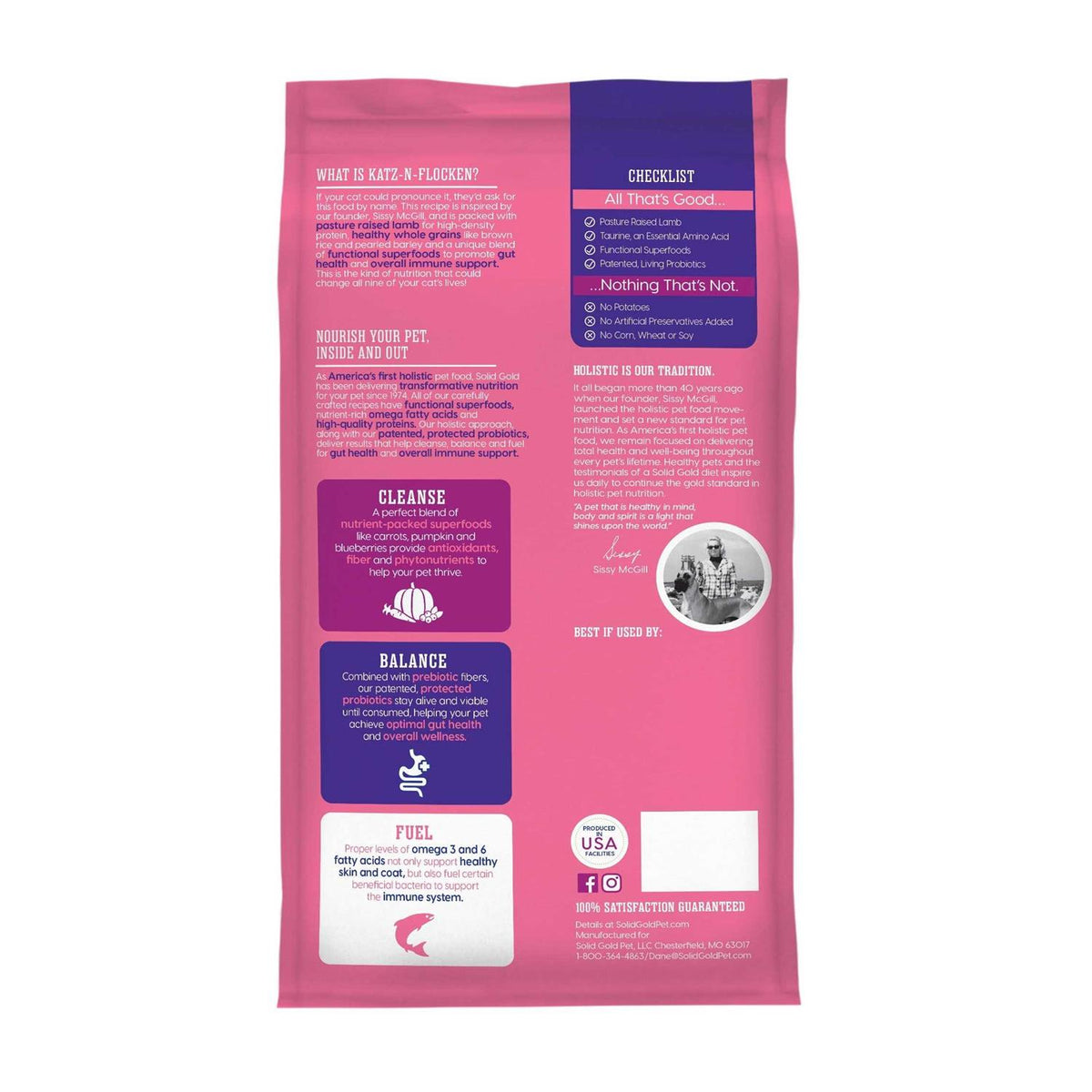 Solid Gold Lamb & Brown Rice Dry Cat Food X44289