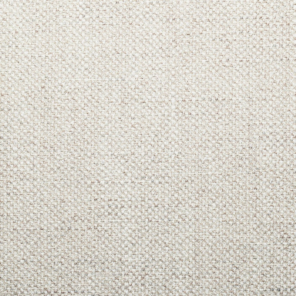 Cream Round Ottoman with Leather Piping D749358