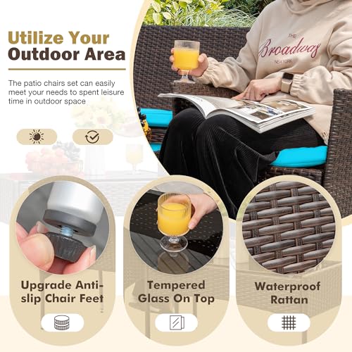4 Pieces Rattan Wicker Patio Furniture Set S144814