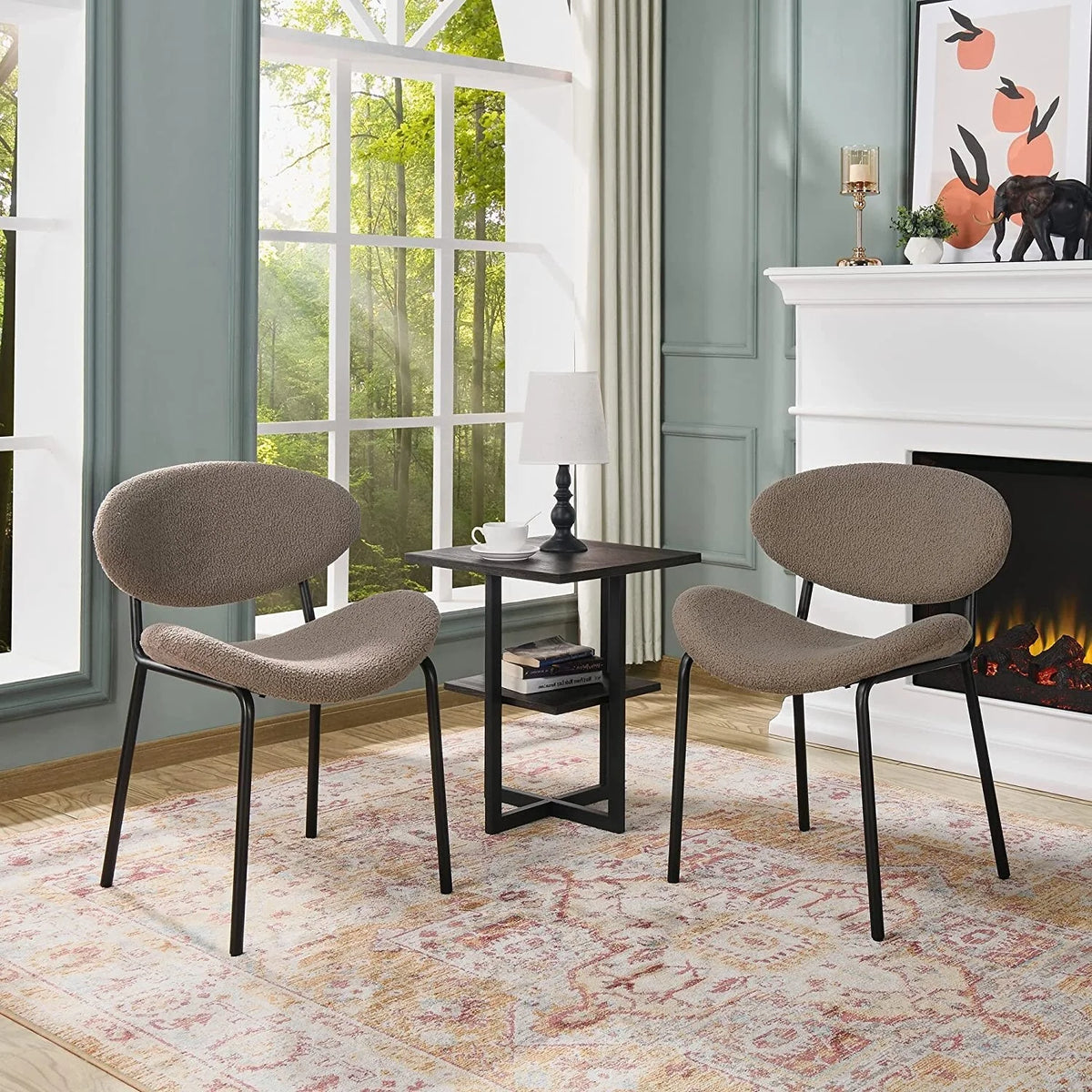 Set of 2 Teddy Fabric Accent Chair H9621