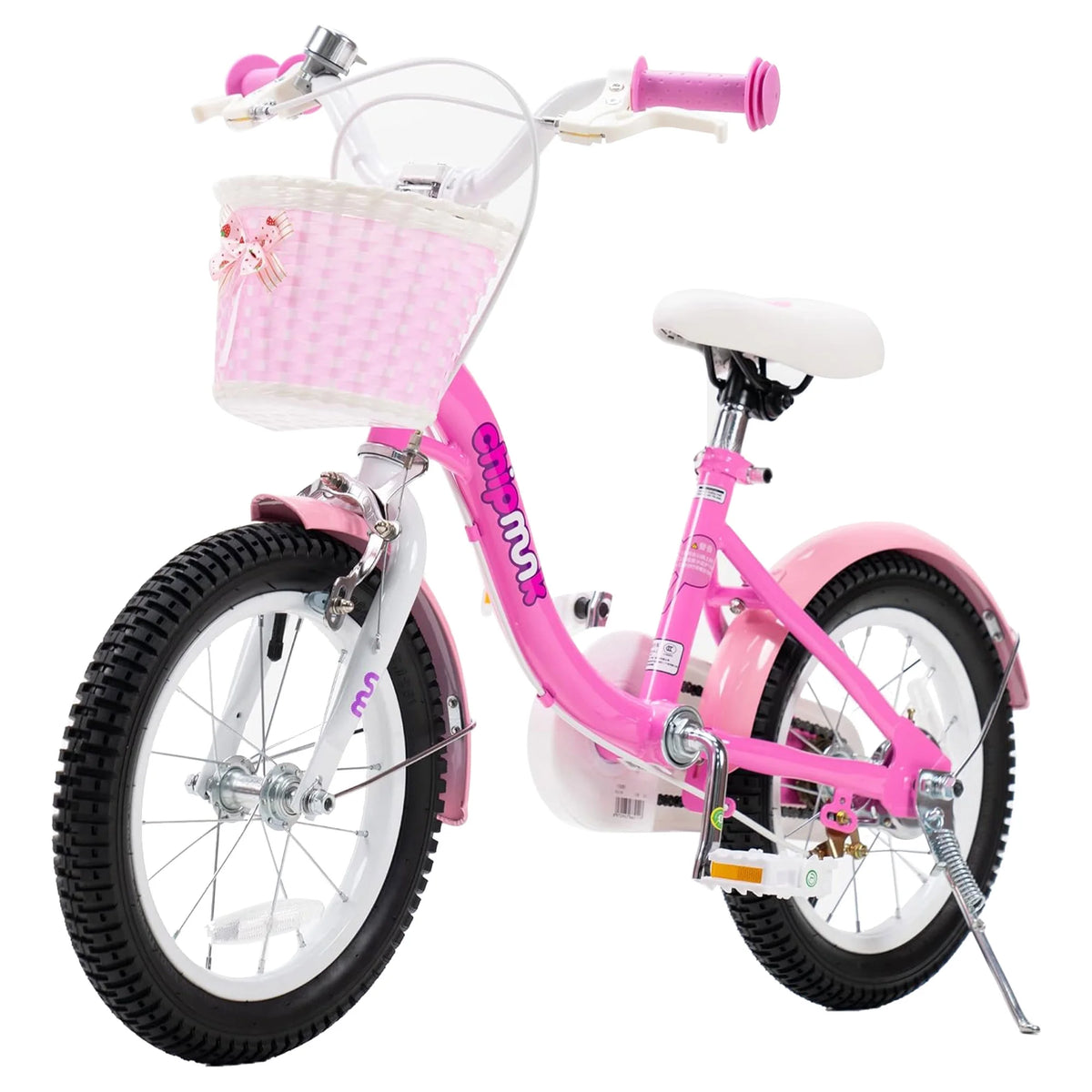 14 Inch Girls Kids Bike with Basket Training Wheels T6465