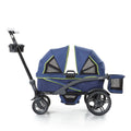 2-Seater Wagon Stroller with Rugged Wheels and Removable Canopy G221