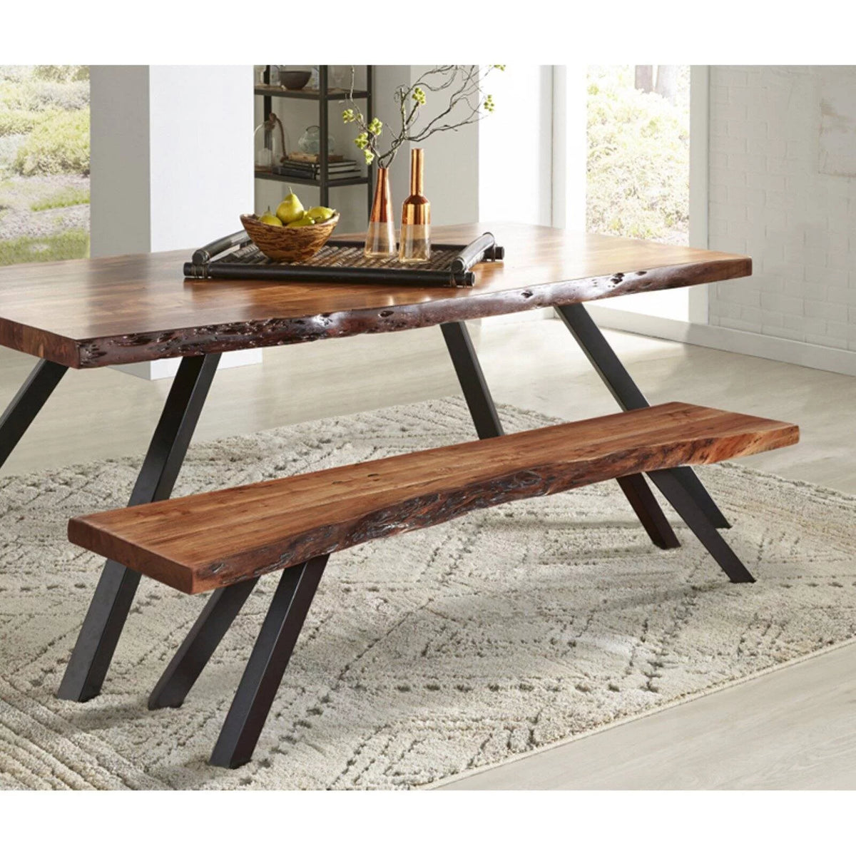 Solid Wood Dining Bench in Natural Acacia X2131