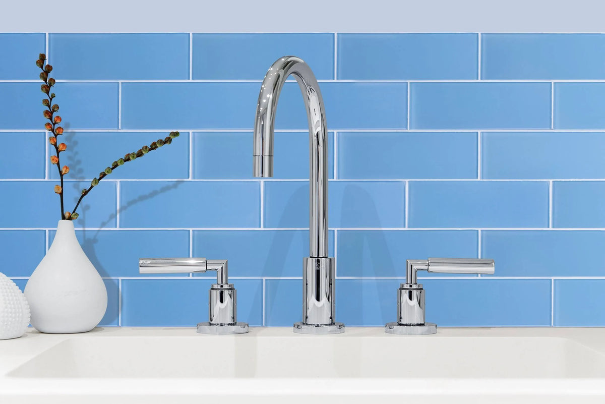 Sky Blue Glass Subway Tile, 5 Square Feet per Carton F13088
