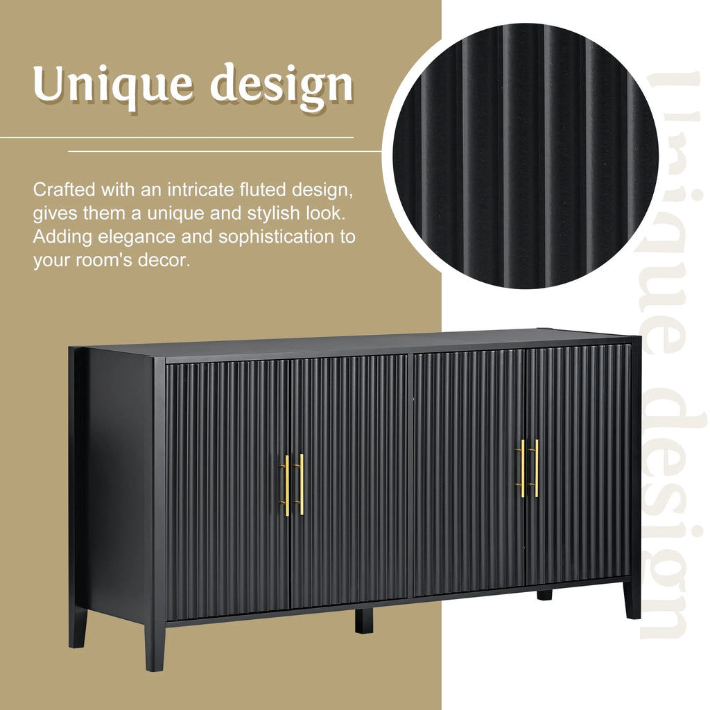 Black Wooden Accent Cabinet F256
