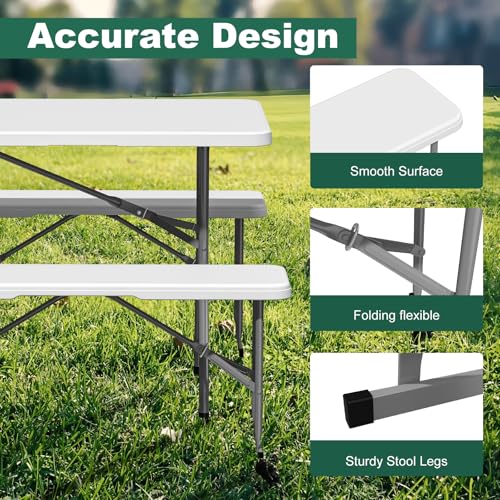 White 6ft Plastic Folding Bench 2 Pack O507731