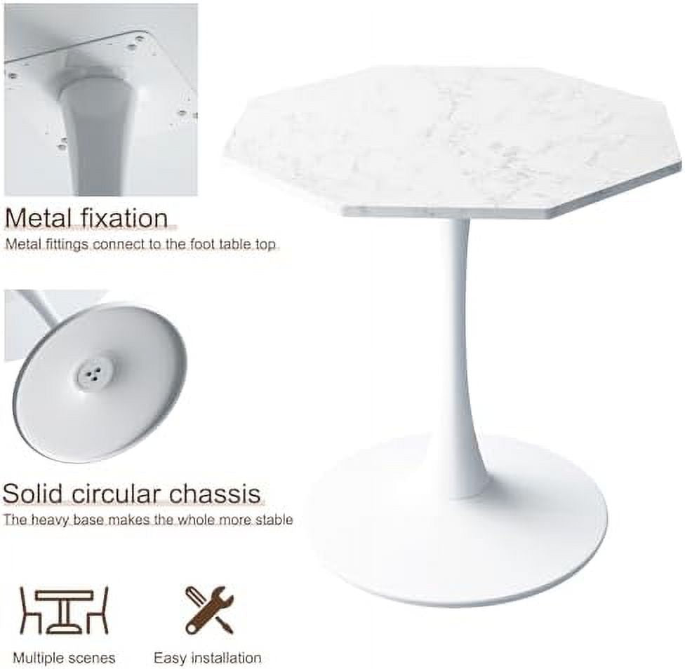 31.50" Modern Octagonal Dining Table with MDF Table Top Metal Base O75185