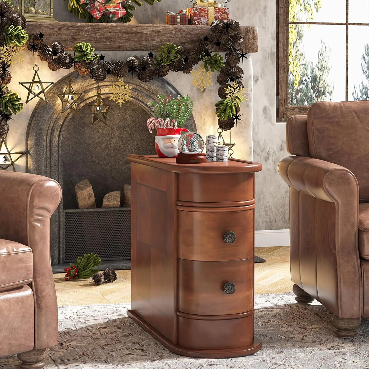 Narrow 2-Drawer End Table M8110