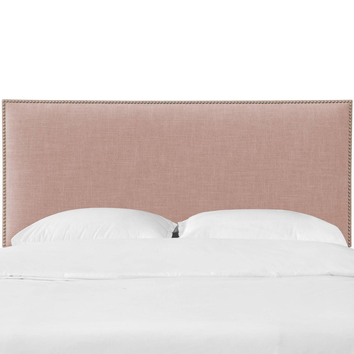 Rosequartz Linen Headboard with Pewter Nailbuttons A415