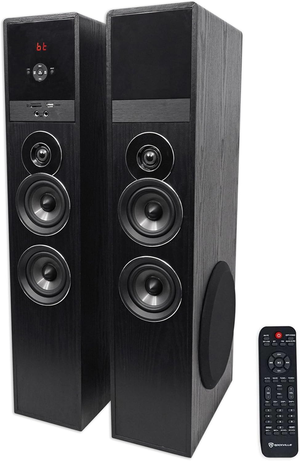 Cherry Powered Home Theater Tower Speakers 8" Sub K504