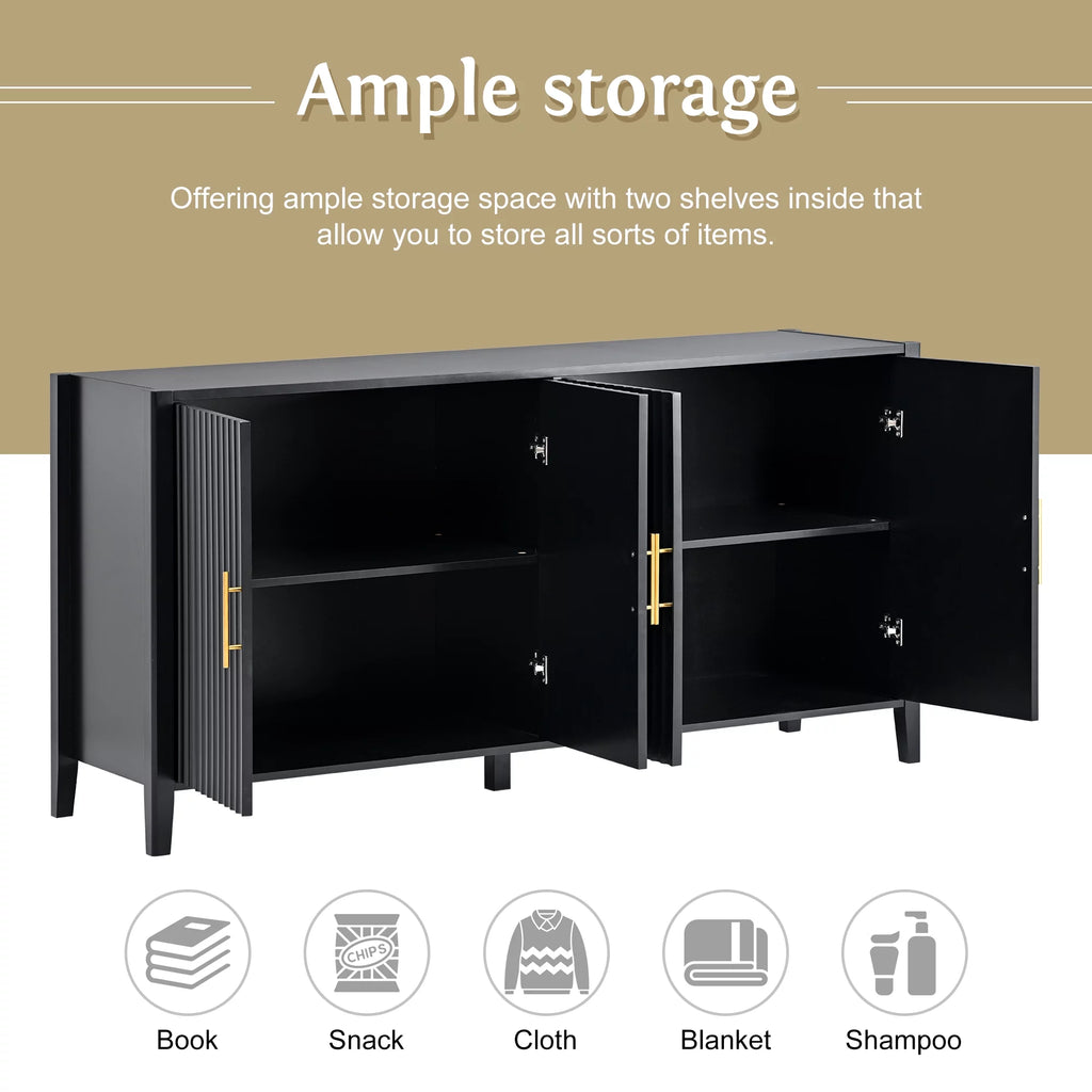 Black Wooden Accent Cabinet F256